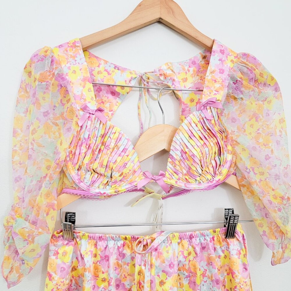 For Love and Lemons Pastel Punch Crop Top and Skirt Set Small NWT - Picture 5 of 11